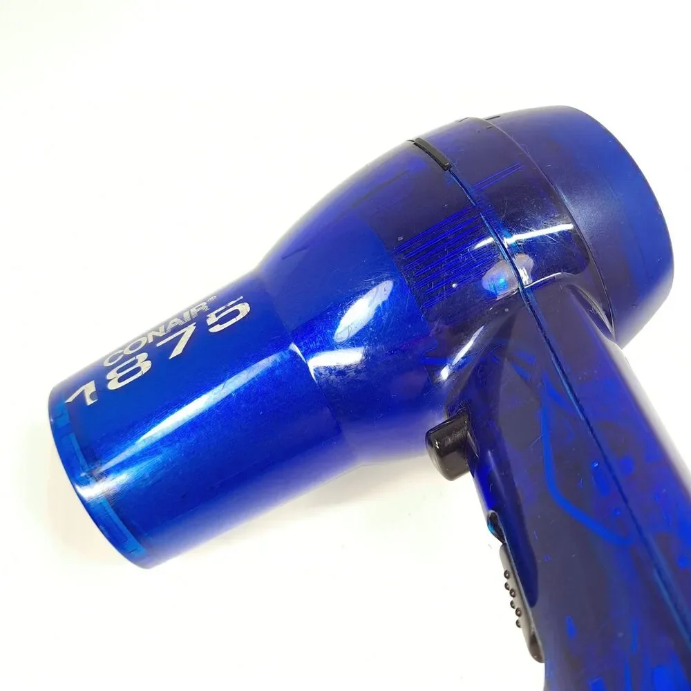 Conair Hair blow Dryer Translucence clear blue Y2k 1875 Watt Model 077B WORKS